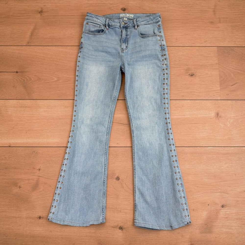 Idyllwind Jeans Women 10 Light Blue Studded Flare Miranda Lambert Western Denim